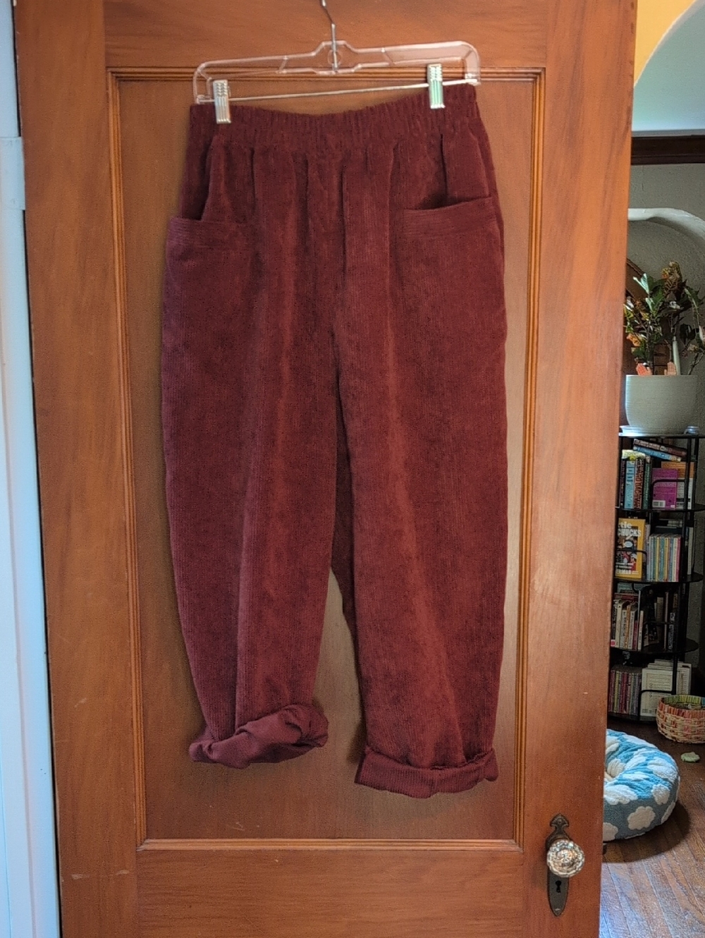 Zenana Outfitters Corduroy Pull-On Pants - Wine